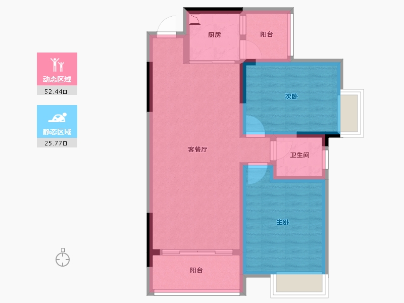 广西壮族自治区-桂林市-和欣西堤春天-69.34-户型库-动静分区