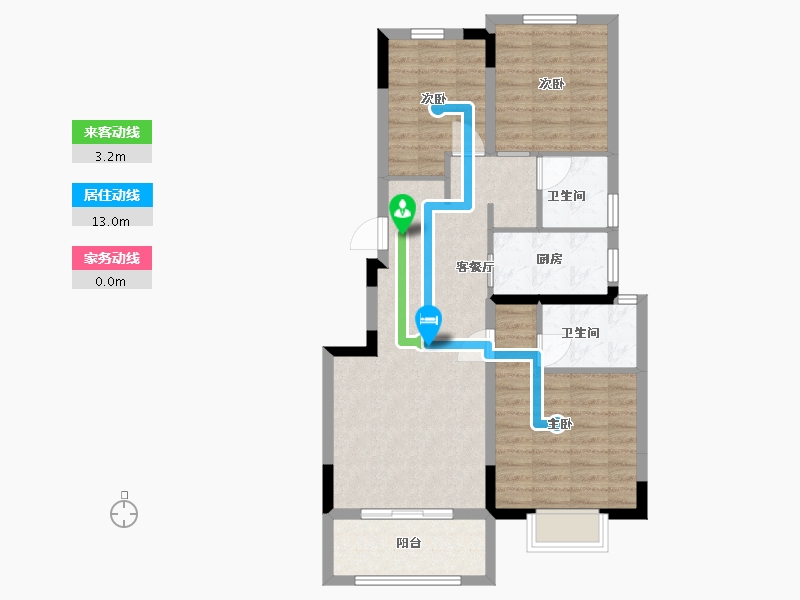 浙江省-台州市-豪成柏澳北岸-79.20-户型库-动静线