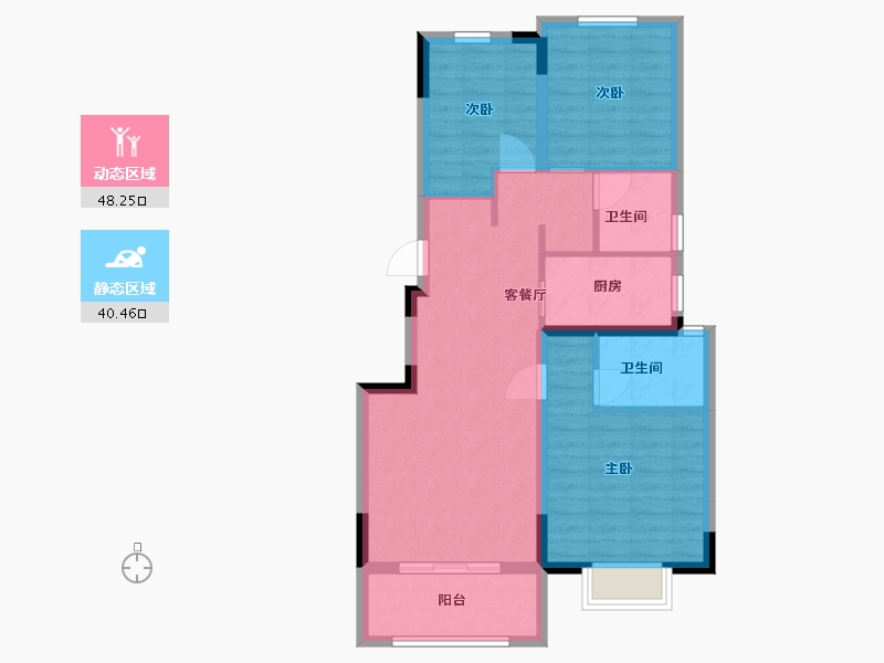 浙江省-台州市-豪成柏澳北岸-79.20-户型库-动静分区