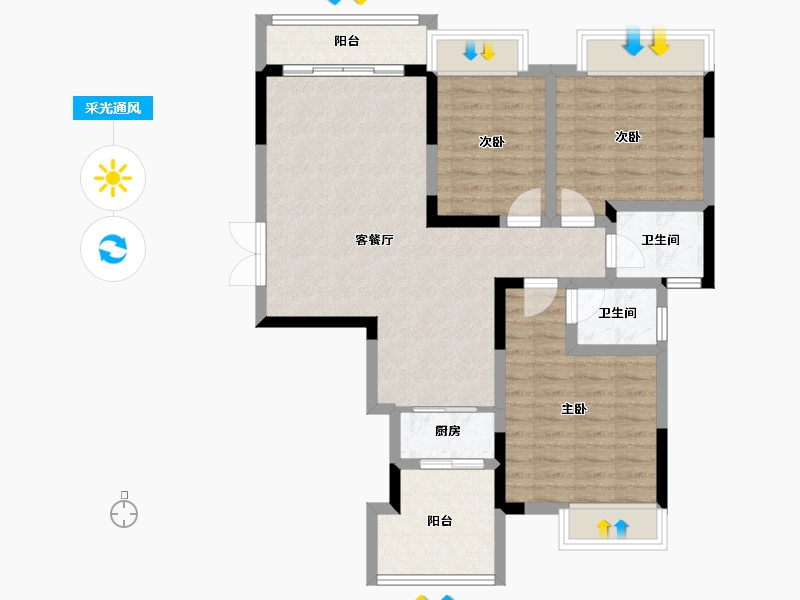 广西壮族自治区-桂林市-和欣西堤春天-87.49-户型库-采光通风