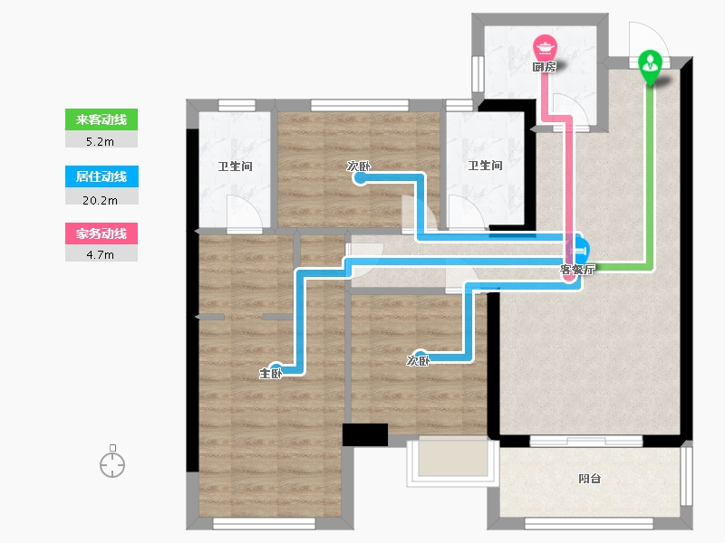 福建省-泉州市-金茂阳光城檀悦-80.00-户型库-动静线