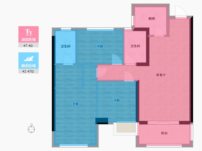 福建省-泉州市-金茂阳光城檀悦-80.00-户型库-动静分区