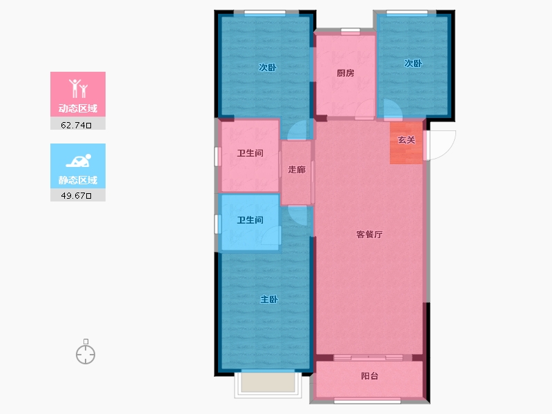 山东省-威海市-利群悦澜名邸-102.08-户型库-动静分区