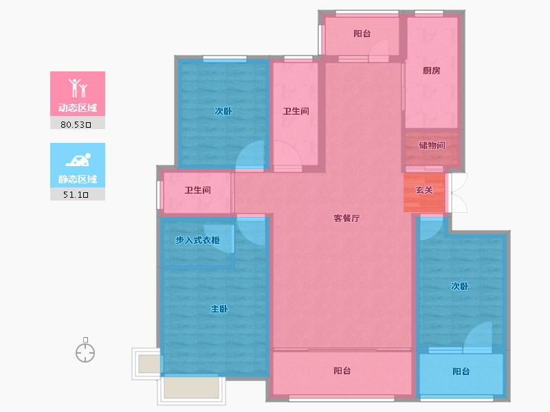 山东省-威海市-华田・世昌名都-117.88-户型库-动静分区