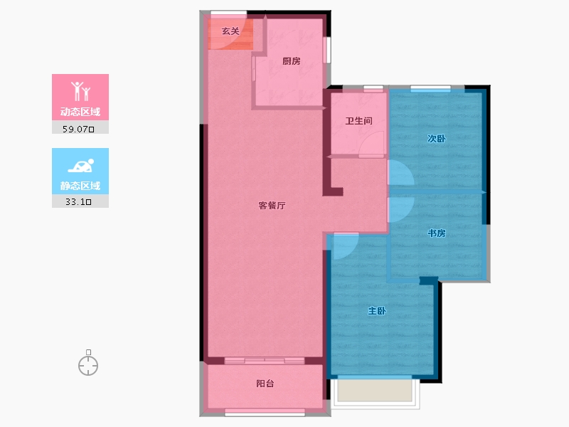 山东省-威海市-利群悦澜名邸-83.24-户型库-动静分区