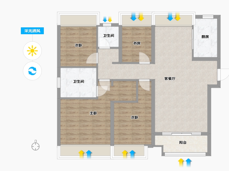 湖北省-武汉市-华发中城荟-93.29-户型库-采光通风