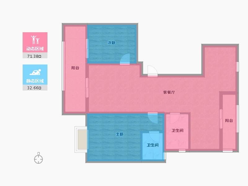 浙江省-宁波市-北仑港宁府-92.96-户型库-动静分区