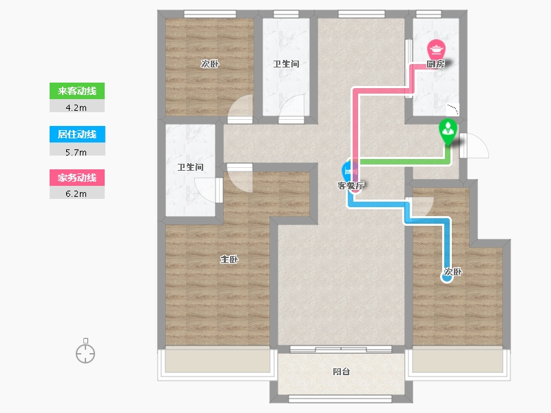 河北省-衡水市-深州市8号公馆小区-96.54-户型库-动静线