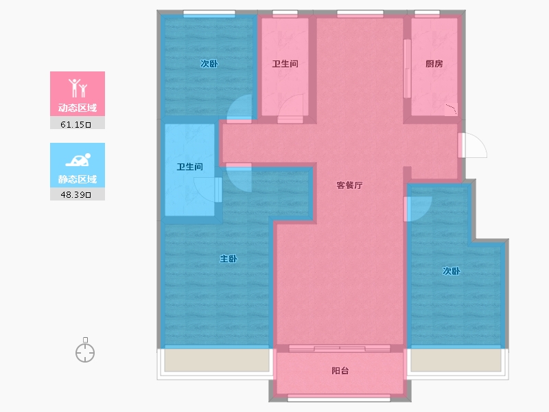 河北省-衡水市-深州市8号公馆小区-96.54-户型库-动静分区