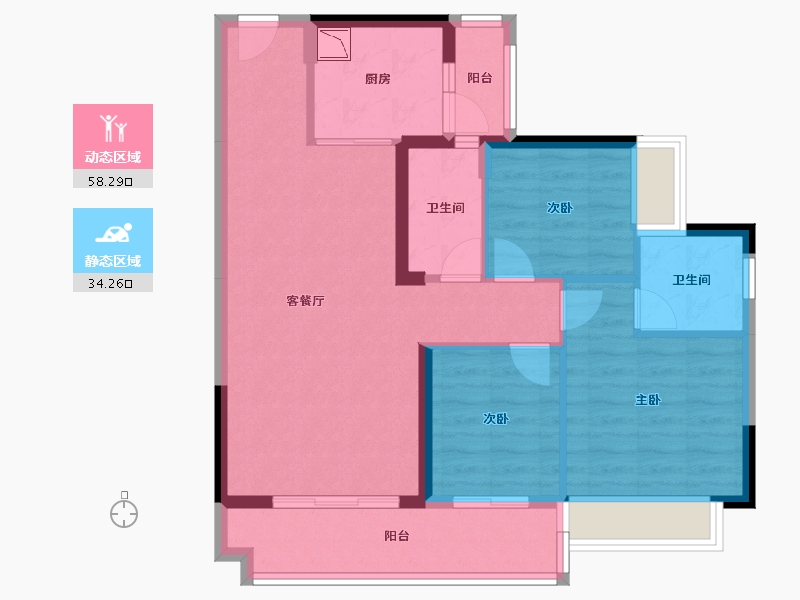 广东省-阳江市-佳兆业伴山溪谷-82.38-户型库-动静分区