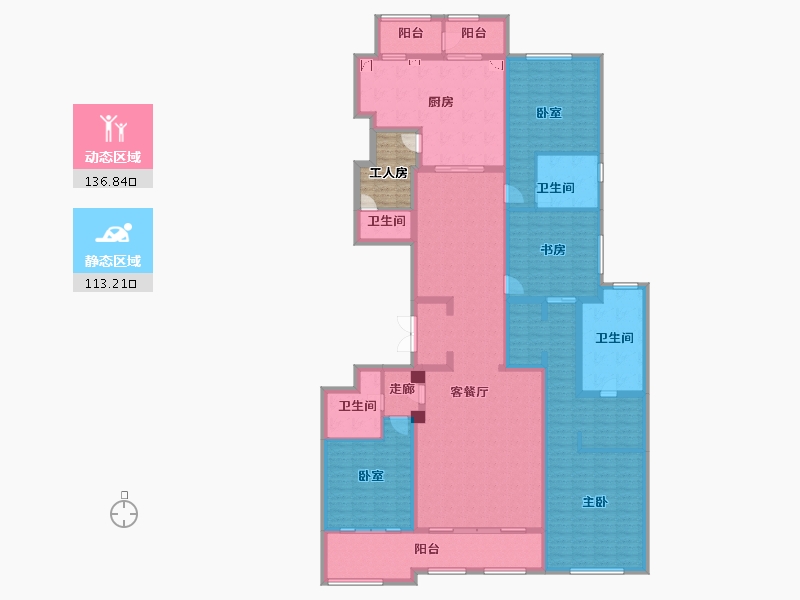 上海-上海市-融创外滩壹号院-231.64-户型库-动静分区