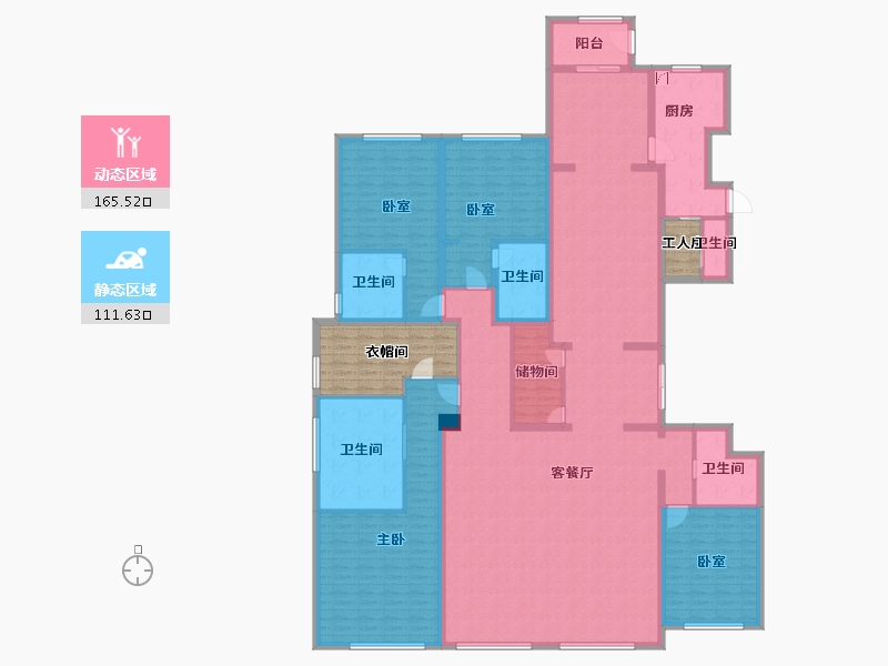 上海-上海市-融创外滩壹号院-267.55-户型库-动静分区