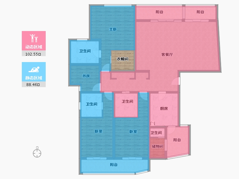 上海-上海市-百汇园二期-175.48-户型库-动静分区