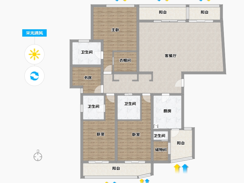 上海-上海市-百汇园二期-175.48-户型库-采光通风