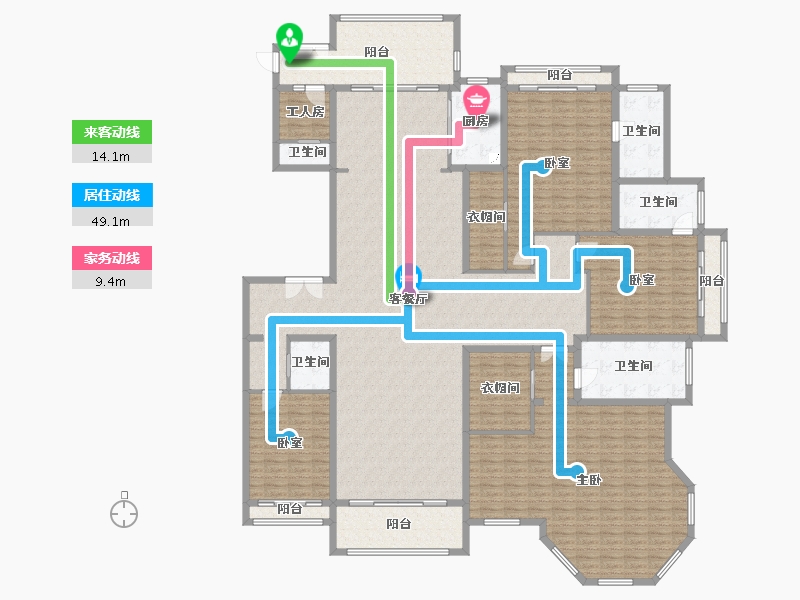 上海-上海市-上海星河湾二期-298.88-户型库-动静线