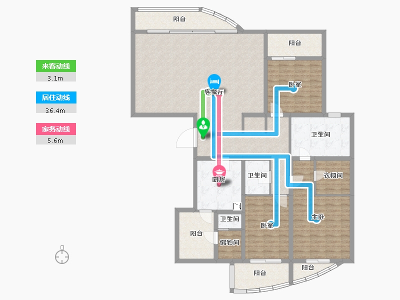 上海-上海市-百汇园二期-150.04-户型库-动静线