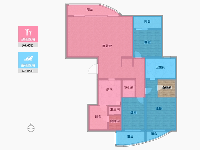 上海-上海市-百汇园二期-150.04-户型库-动静分区