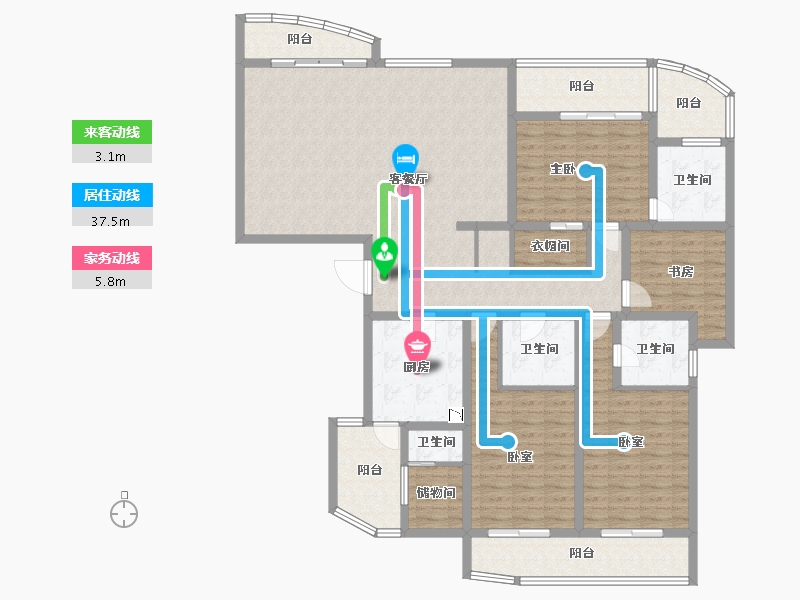 上海-上海市-百汇园二期-167.23-户型库-动静线