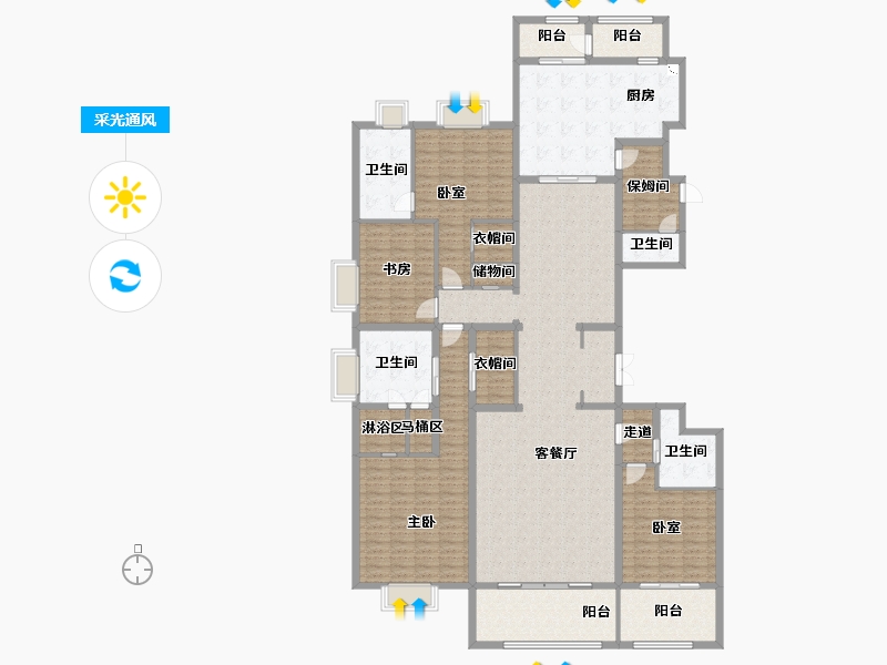 上海-上海市-融创外滩壹号院-234.64-户型库-采光通风