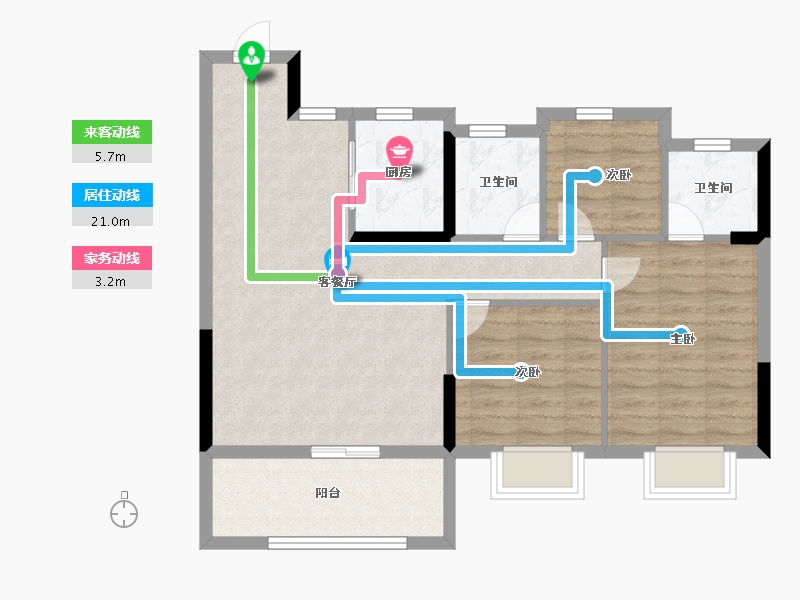 浙江省-嘉兴市-佳源・印象里-78.40-户型库-动静线