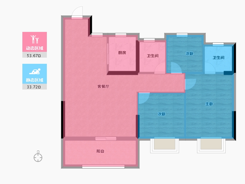 浙江省-嘉兴市-佳源・印象里-78.40-户型库-动静分区