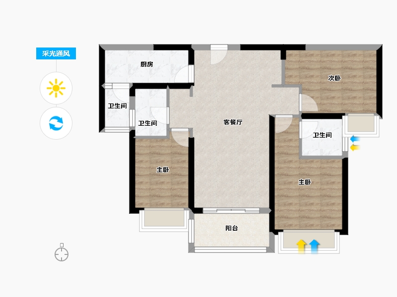 广东省-汕尾市-滨江花城-82.05-户型库-采光通风