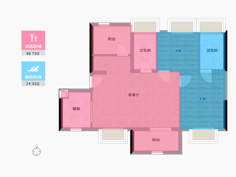 广东省-广州市-大华城东郡-65.77-户型库-动静分区