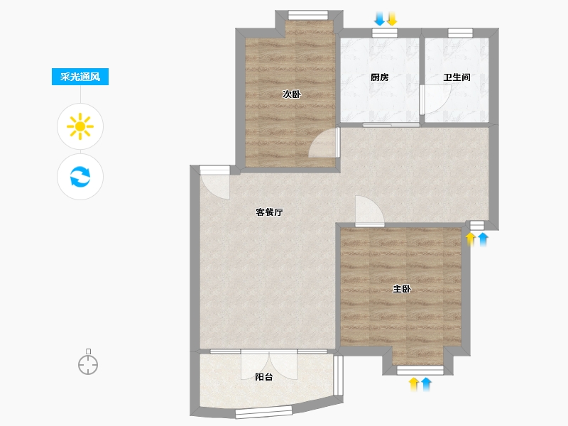 广东省-广州市-广州亚运城-60.58-户型库-采光通风