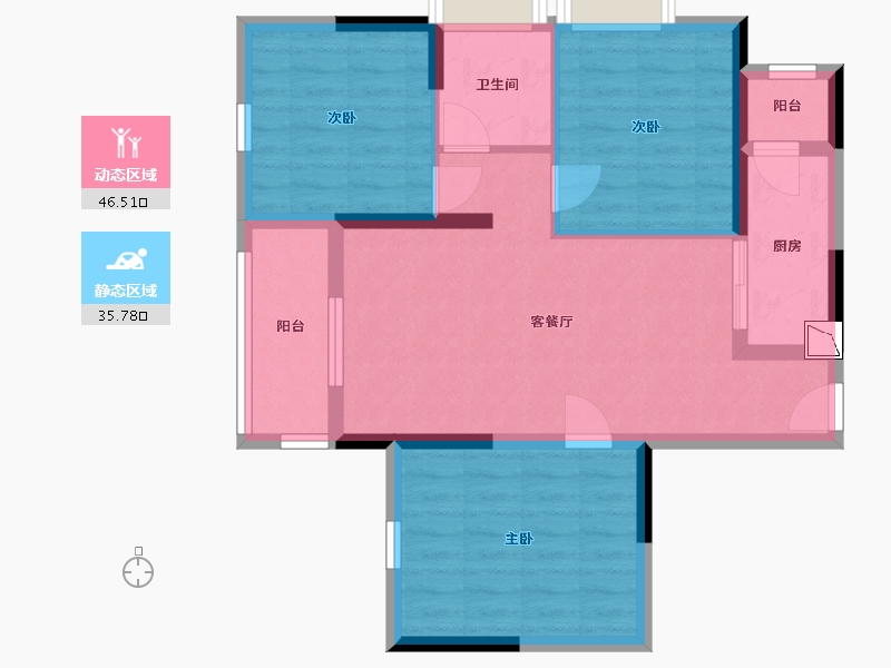 广东省-中山市-奥园香槟花园-72.90-户型库-动静分区