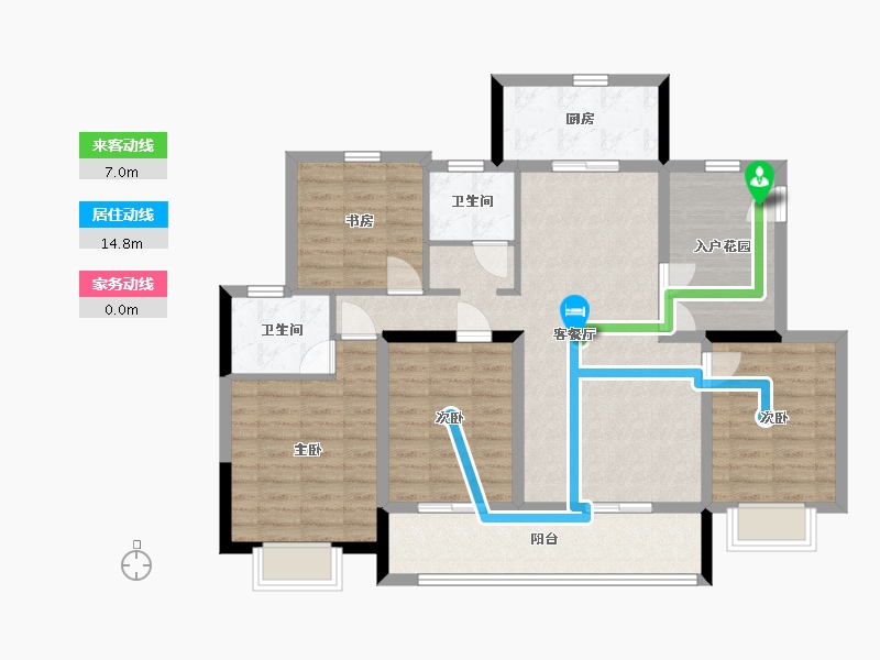 安徽省-蚌埠市-京茂华府-104.13-户型库-动静线