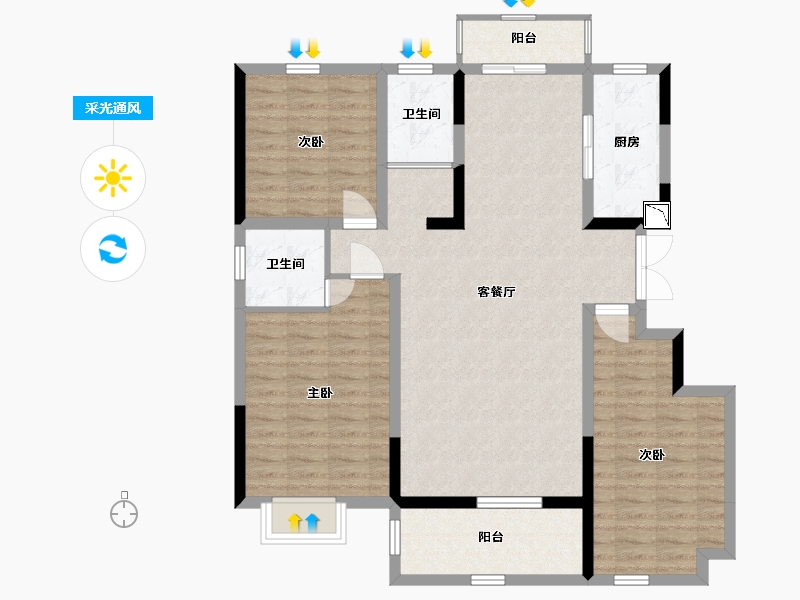 河南省-商丘市-万宝首府-107.24-户型库-采光通风