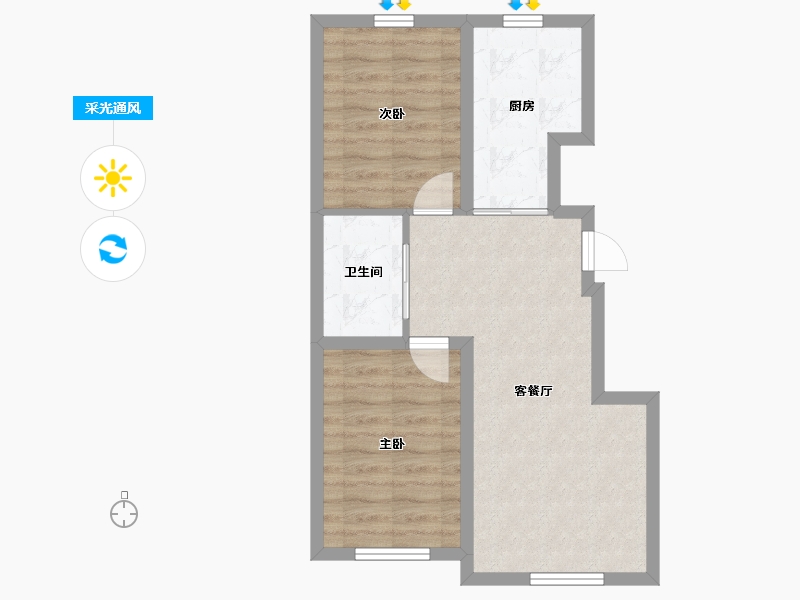 吉林省-长春市-万龙建阳府-55.67-户型库-采光通风