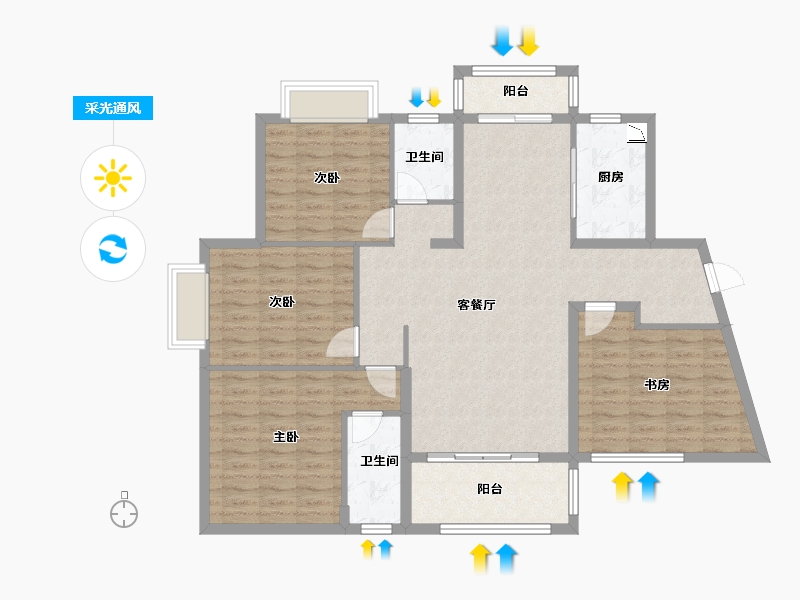 江西省-吉安市-松泰・国宾府-117.34-户型库-采光通风