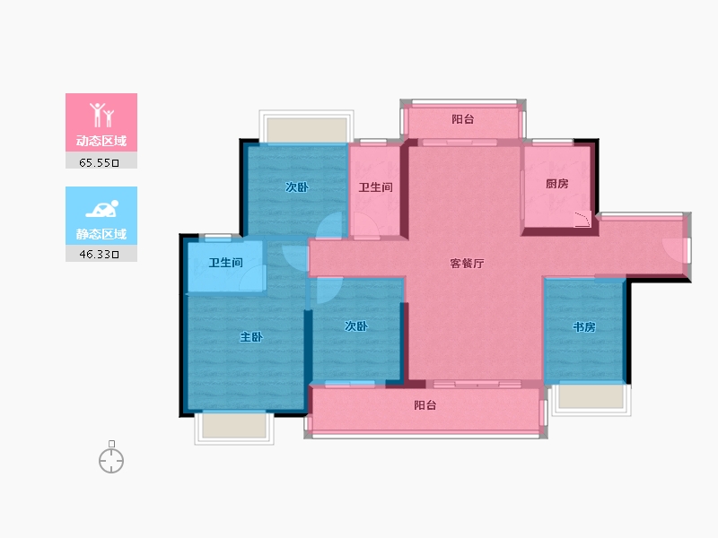 广东省-阳江市-佳兆业伴山溪谷-100.09-户型库-动静分区