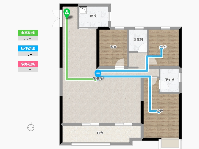 陕西省-咸阳市-蓝光未来城-98.53-户型库-动静线