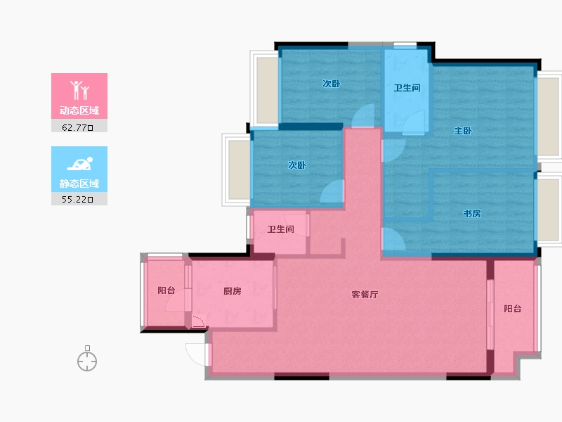 湖南省-长沙市-南山十里天池-106.15-户型库-动静分区