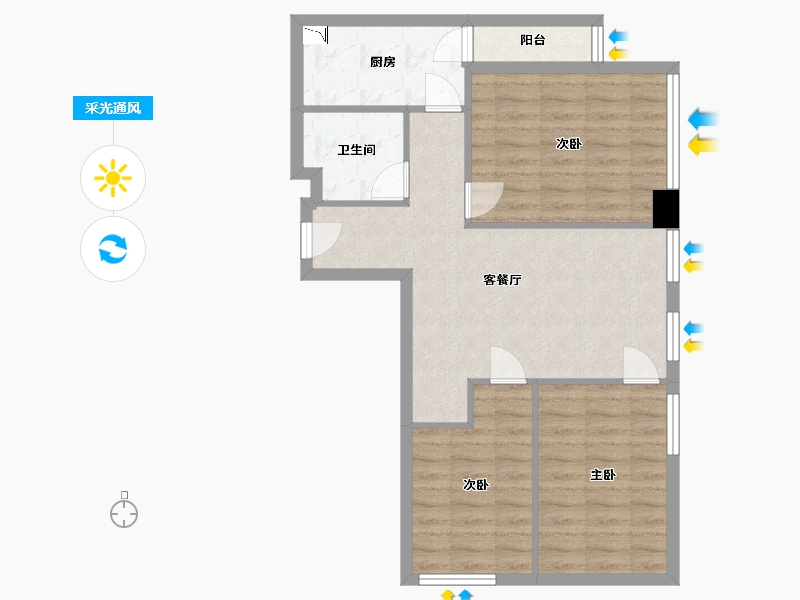 湖北省-武汉市-奥山世纪城-72.44-户型库-采光通风