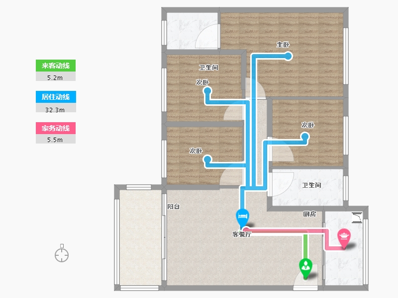 贵州省-安顺市-清馨雅园-120.00-户型库-动静线