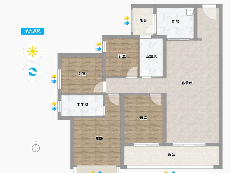 四川省-成都市-中海天府里-101.08-户型库-采光通风