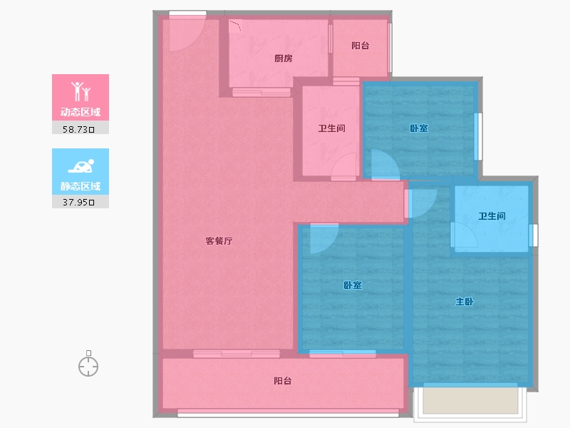 四川省-成都市-中海天府里-85.97-户型库-动静分区