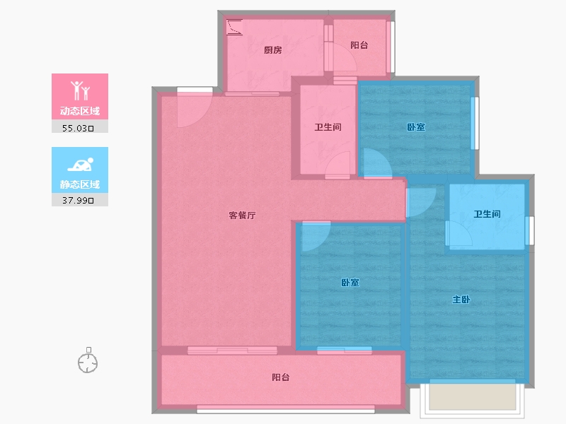 四川省-成都市-中海天府里-82.68-户型库-动静分区