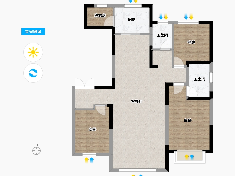 宁夏回族自治区-银川市-建发枫林湾-97.43-户型库-采光通风