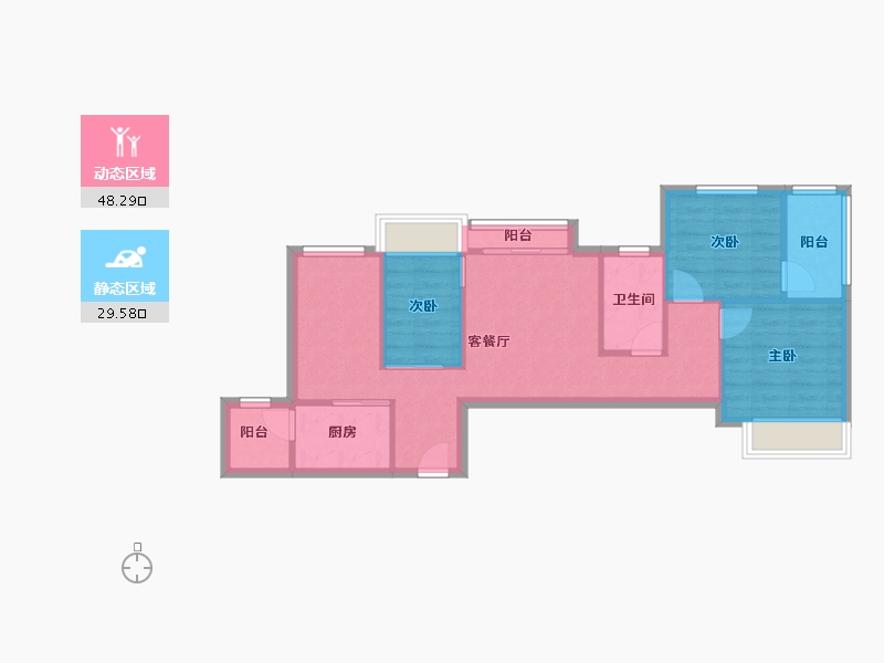 湖北省-武汉市-复地东湖国际-69.50-户型库-动静分区