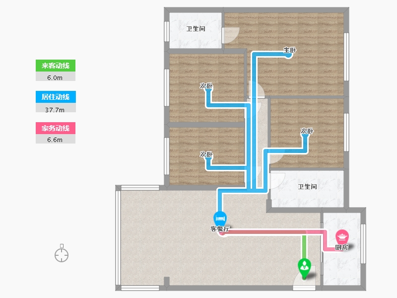 贵州省-安顺市-清馨雅园-120.00-户型库-动静线