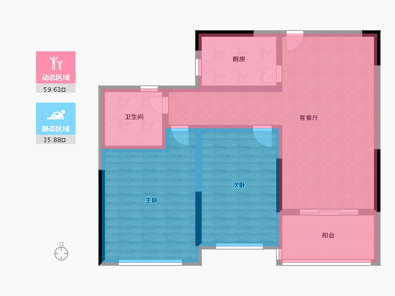 湖北省-荆州市-楚天都市诚园-85.19-户型库-动静分区