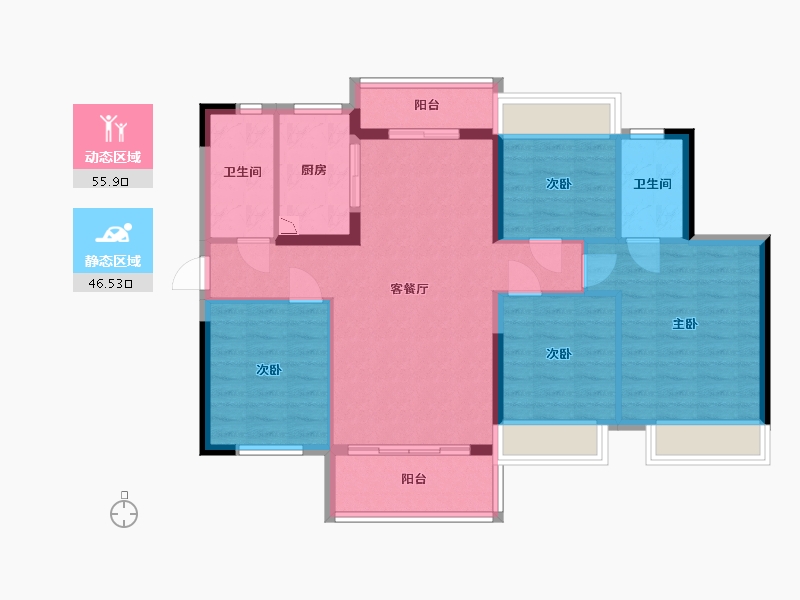 广东省-珠海市-爱ME公园-91.88-户型库-动静分区