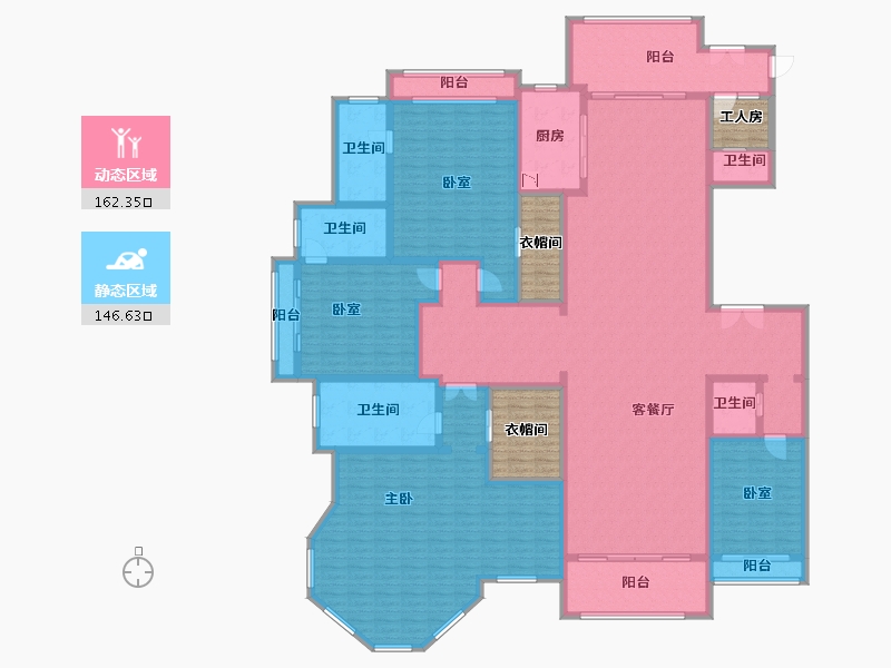 上海-上海市-上海星河湾二期-298.79-户型库-动静分区