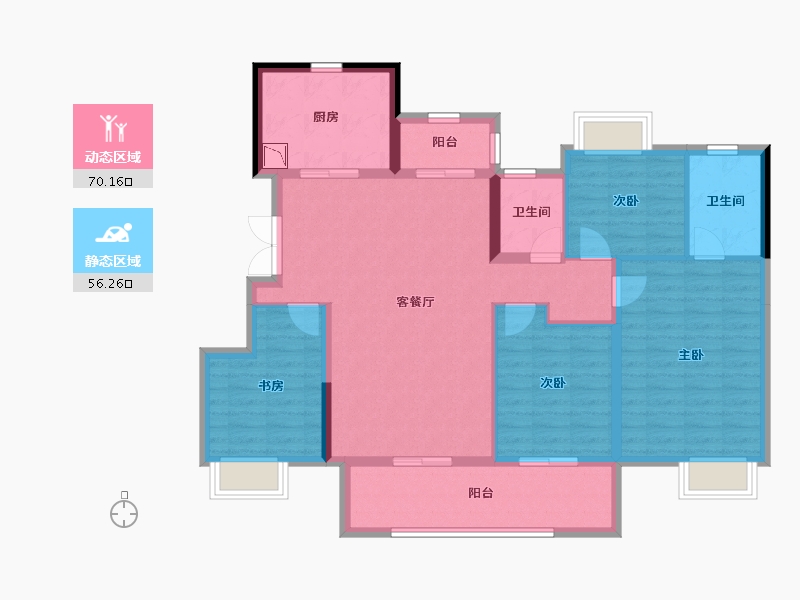 江西省-赣州市-左岸馥园-113.64-户型库-动静分区