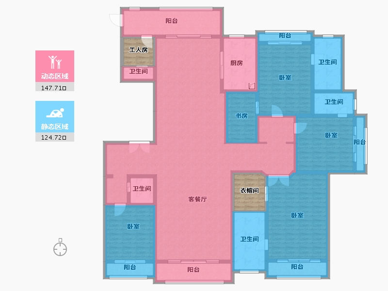 上海-上海市-上海星河湾二期-256.80-户型库-动静分区