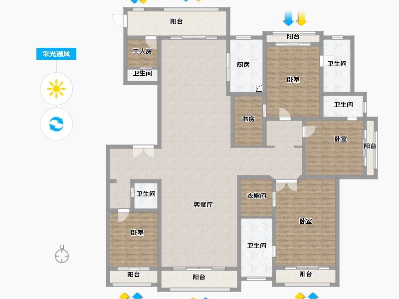 上海-上海市-上海星河湾二期-256.80-户型库-采光通风